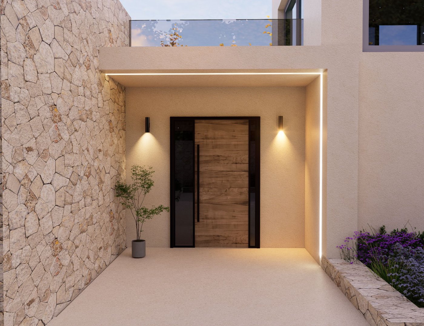 Entrance compressed recompressed