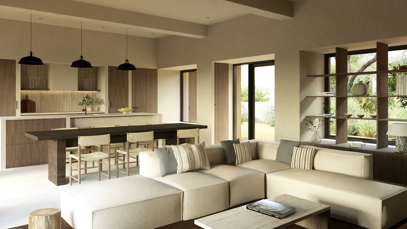 Thetacon Architecture Construction Corfu Kamara Minimal villa roofs bricks sea view in Agioi Theodoroi process indoor ground floor resize